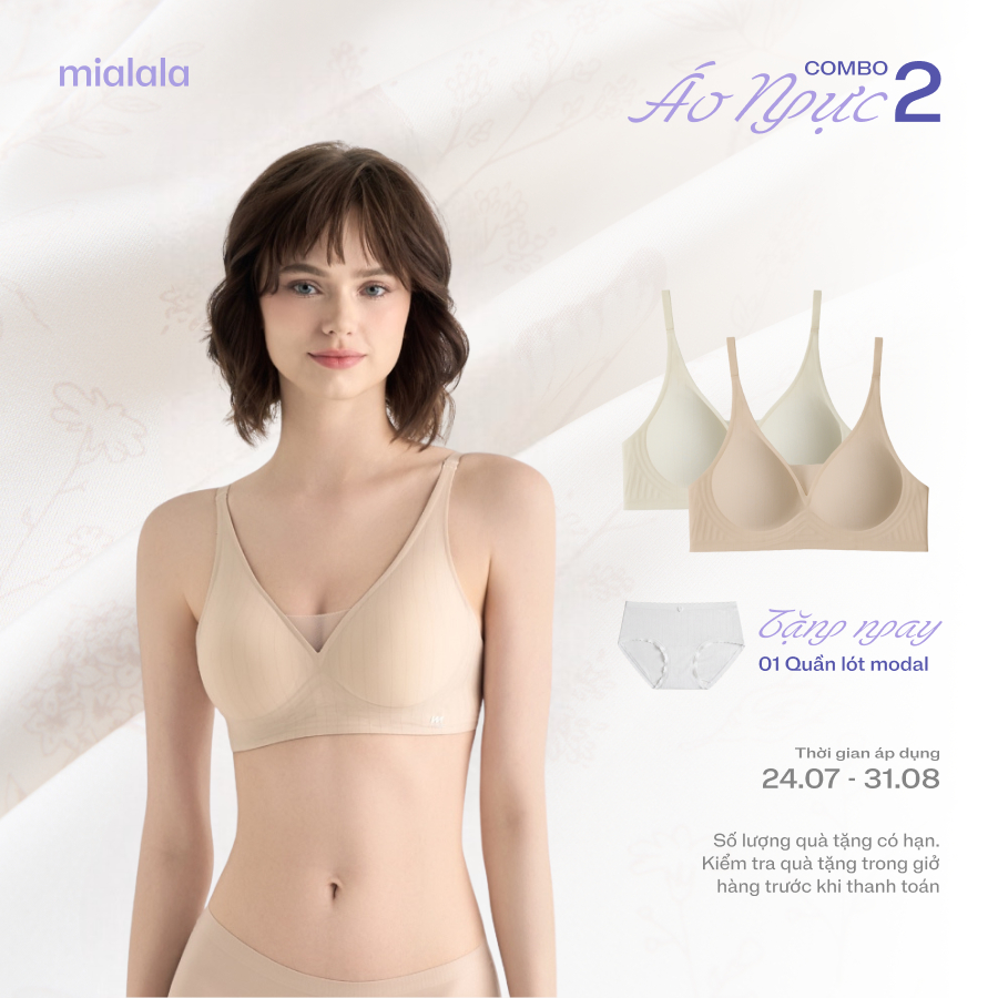 Áo Ngực Nữ Su Không Gọng Đệm 1cm Nâng Đỡ Nhẹ Nhàng Không Lộ Viền Tàn Hình Thoải Mái Mialala 4029