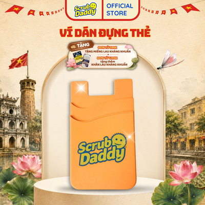Ví điện thoại di động Scrub Daddy Silicone Phone Wallet đàn hồi Nhãn dán bỏ túi đa năng