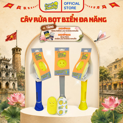 Cây cọ rửa Scrub Daddy Dish Daddy - đa năng rửa bình lọ, chén và dĩa
