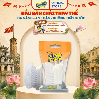 Đầu chà thay Brush Scrub Daddy lông Nylon – Cọ rửa vết bẩn cứng đầu, không trầy xước, không mùi hôi