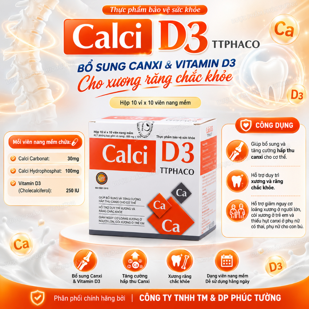 Calci D3 bổ sung calci và vitamin D3 cho cơ thể