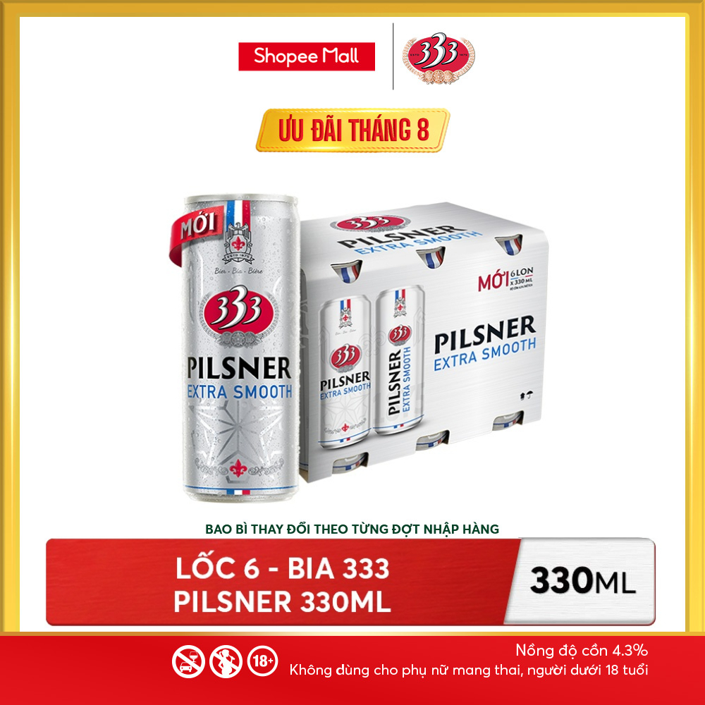Lốc 6 - Bia Saigon 333 Pilsner 330ml