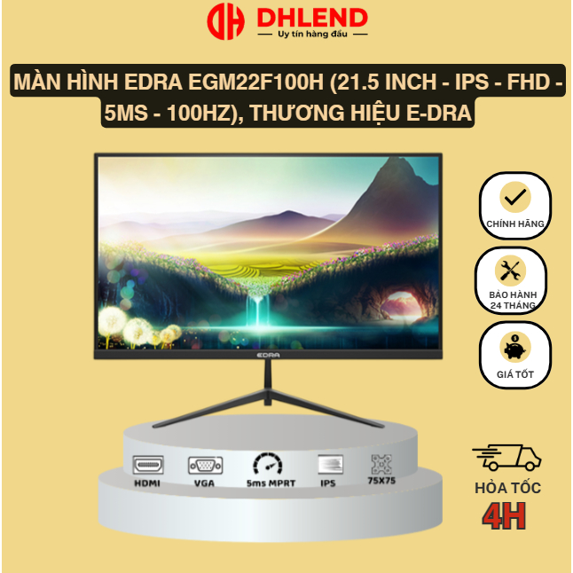 Màn Hình EDRA EGM22F100H (21.5 inch - IPS - FHD - 5ms - 120Hz), thương hiệu E-dra