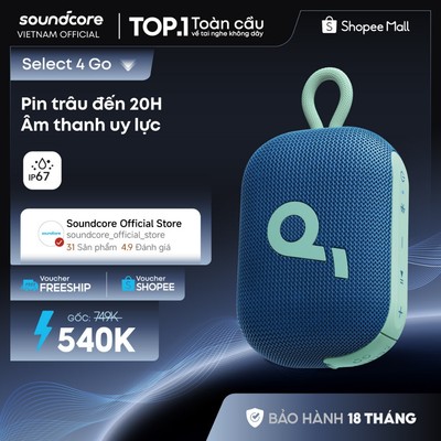 Loa bluetooth soundcore Select 4 Go | Pin 20 giờ | Kháng bụi, nước IP67