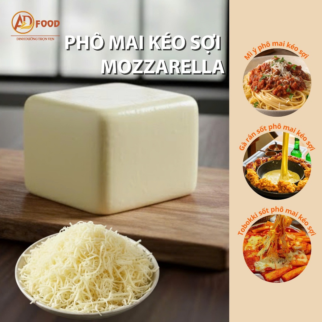 1KG PHÔ MAI MOZZARELLA LOẠI NGON