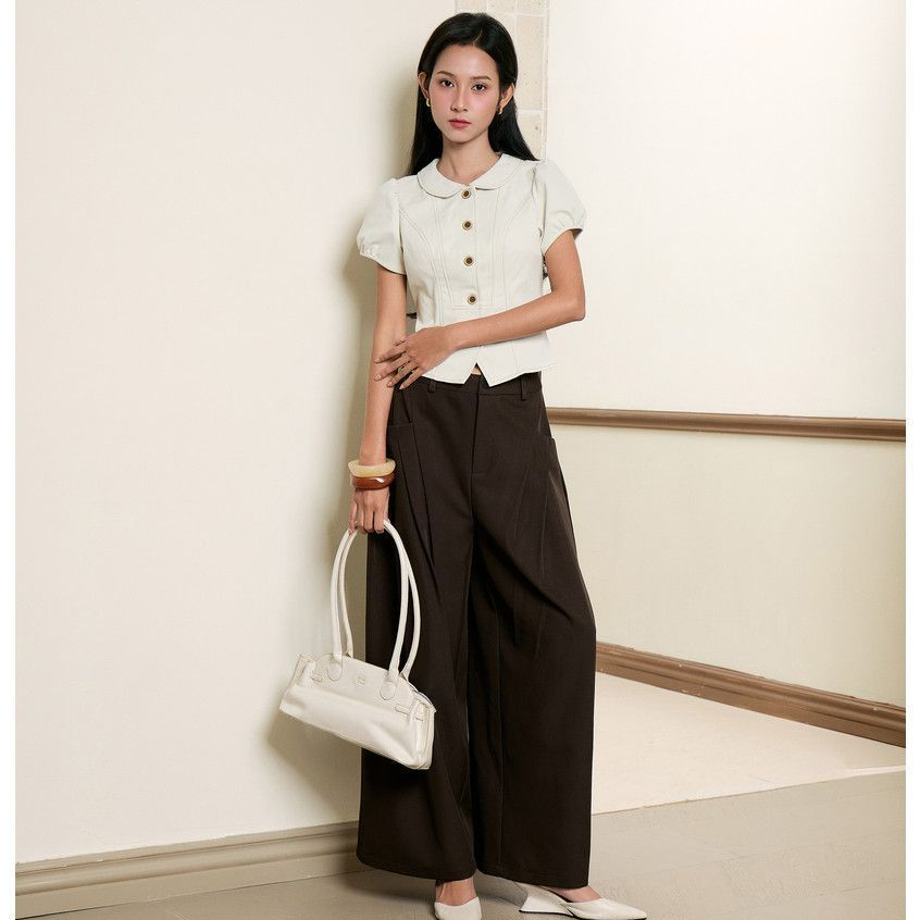 Quần tây ống rộng nữ THE C.I.U, quần vải suông dài lưng cao xếp ly sâu - Destiny Pants
