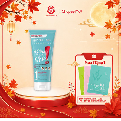 Gel Rửa Mặt Eveline Clean Your Skin 3in1 200ml – Sạch Sâu Lỗ Chân Lông, Ngừa Mụn, Giảm Bã Nhờn Tặng Mặt nạ daliv