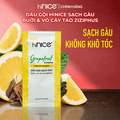 Dây Dầu Gội Sạch Gàu Bưởi Vàng hiNICE Giảm Ngứa Da Đầu, Không Gây Khô Và Hỗ Trợ Giảm Gãy Rụng Tóc
