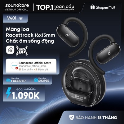 Tai nghe đeo vành tai bluetooth Open-Ear Soundcore V40i | Màng loa lớn | Chống nước và bụi IP55 | Tích hợp phiên dịch