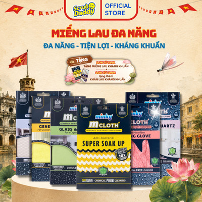 Bộ Sản Phẩm Khăn Lau Chùi Đa Năng Cao Cấp MINKY - Chuẩn Anh Quốc, Chuẩn Sạch Mọi Ngóc Ngách