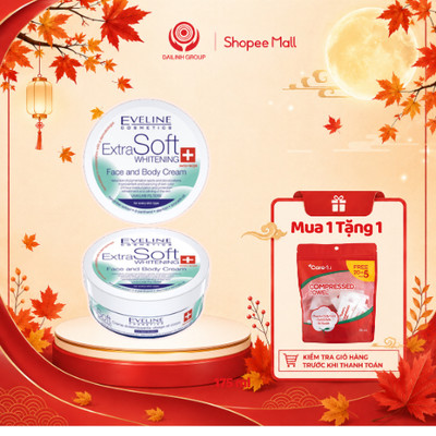 TẶNG KHĂN NÉN KHI MUA Kem Dưỡng Eveline Extra Soft 175ml – Trắng Da, Mềm Mịn, Dưỡng Ẩm Da Mặt & Toàn Thân
