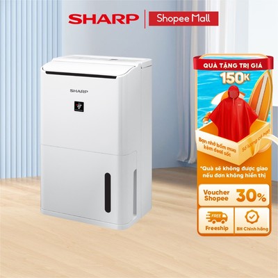 Máy tạo Plasmacluster ION và hút ẩm DW-D12A-W Sharp  [Diện tích 25 m2, Có tính năng hẹn giờ, hong khô quần áo]