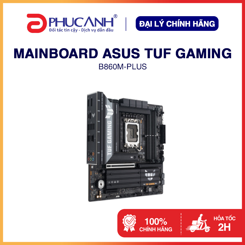 Bo mạch chủ Asus TUF Gaming B860M-PLUS Intel B860, Socket 1851, M-ATX, DDR5, 2.5 Gigabit LAN