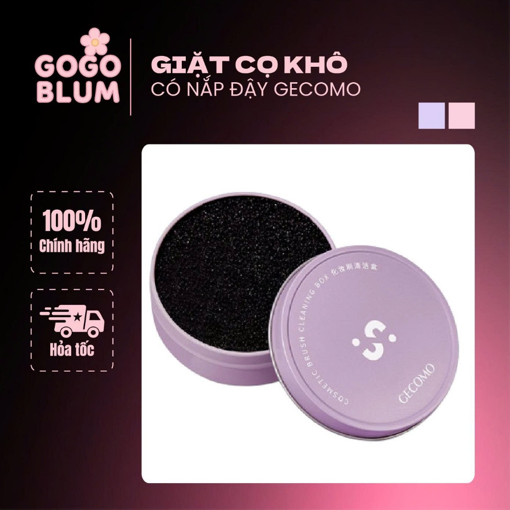 GECOMO Hộp Bọt Biển GECOMO Vệ Sinh Giặt Cọ Khô Làm Sạch Cọ Trang Điểm Không Dùng Nước Tiện Lợi