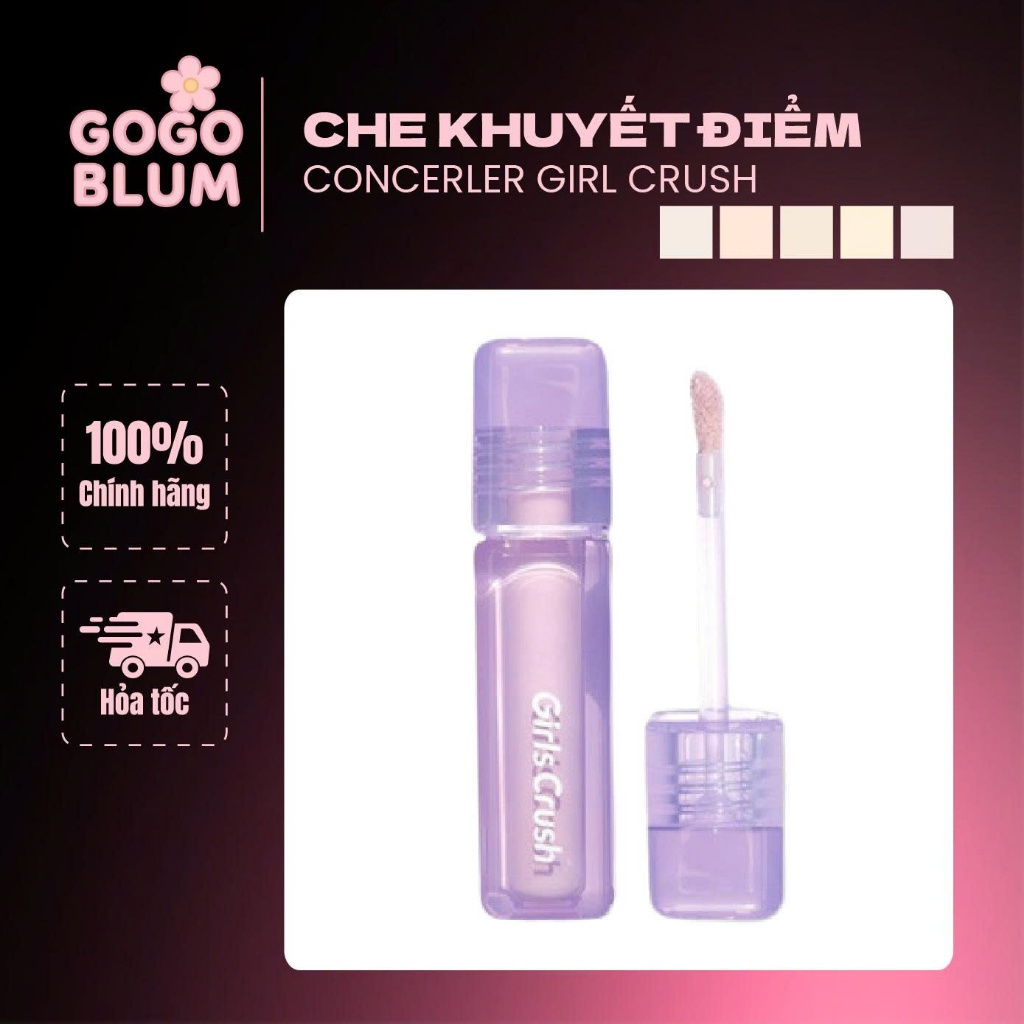 [GIRLS CRUSH] Kem Làm Sáng Che Khuyết Điểm Girls Crush Matte Velvet Concealer Mỏng Mịn 8g