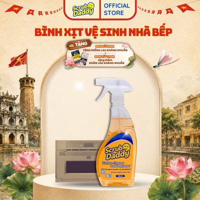 Bình xịt dầu mỡ nhà bếp Scrub Daddy Kitchen Cleaner 500ml, dùng để vệ sinh đồ nhà bếp