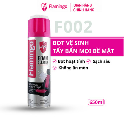 Xịt bọt vệ sinh đa năng Flamingo F002 Foam Cleaner làm sạch nội thất ô tô ghế da trần nỉ cánh cửa taplo giày dép sofa