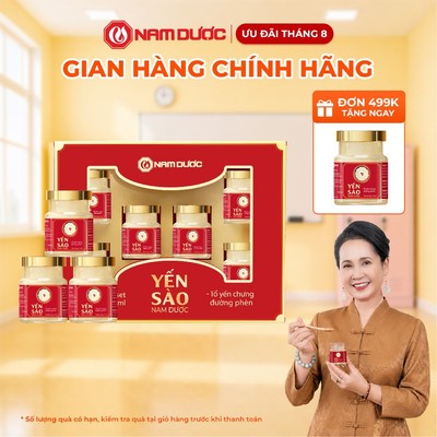 [SET QUÀ TẶNG] Set 6 lọ x 70ml Yến sào Nam Dược- tổ yến chưng đường phèn, có túi xách kèm theo