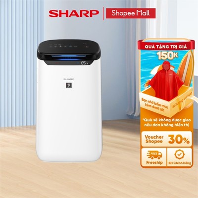 Máy Lọc Không Khí và tạo ion Sharp FP-J60E-W xuất xứ Thái Lan [Máy Lọc Vi Khuẩn, Bụi, Kích Thước Phòng <48m²]BH 12 tháng