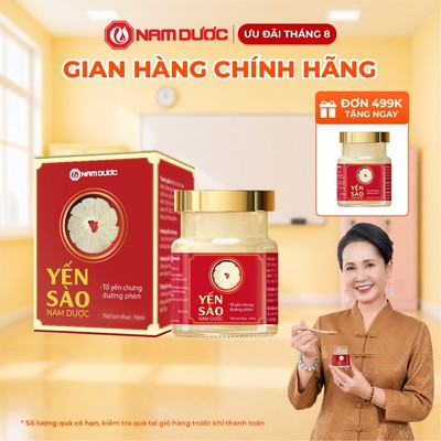 Yến sào Nam Dược - tổ yến chưng đường phèn, hộp 1 lọ 70ml
