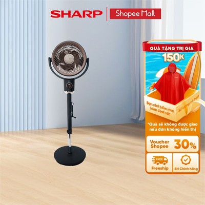 Quạt tuần hoàn Sharp PJ-CD433V-H DC 24W, Điều Khiển Giọng Nói, Ion Âm, Cánh Kháng Khuẩn, Tự Làm Sạch, Xoay 180