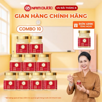 [COMBO 10 hộp] Yến sào Nam Dược tổ yến chưng đường phèn , hộp 1 lọ 70ml
