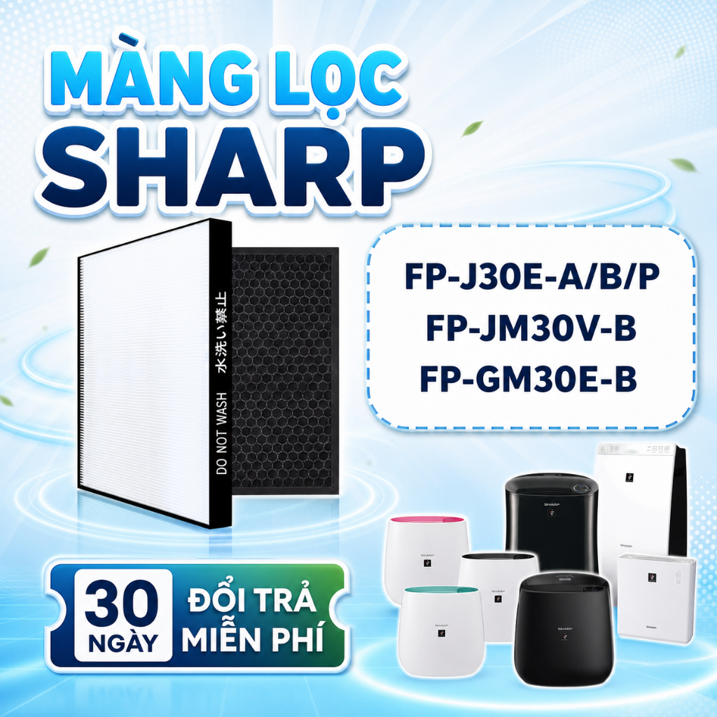 Màng lọc LocKhiXanh® tương thích cho Máy lọc không khí Sharp FP-J30E / FZ-F30HFE / KC-F30EV / FP-GM3