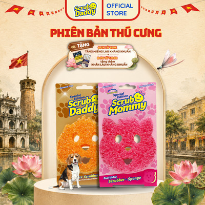 [Phiên Bản Thú Cưng] Miếng rửa chén bọt biển Scrub Daddy - Scrub Mommy phiên bản giới hạn