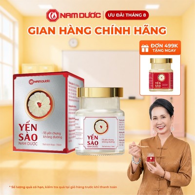 Yến sào Nam Dược  tổ yến chưng không đường ( đường kiêng) , hộp 1 lọ 70ml