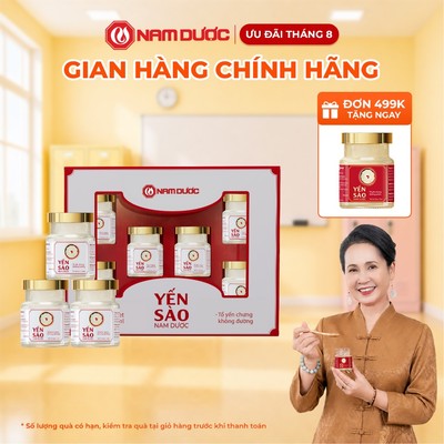 [ SET QUÀ TẶNG] Set 6 hũ x 70ml Yến sào Nam Dược Tổ yến chưng không đường, có túi xách kèm theo