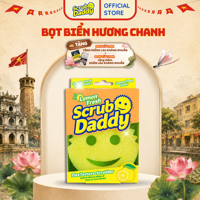 [Hương Chanh] Miếng chà rửa bọt biển Scrub Daddy, miếng xốp lau chùi đa năng