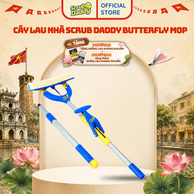 Cây lau đa năng Butterfly Mop Scrub Daddy - Cây lau thông minh, Vắt nhanh, Siêu thấm,...