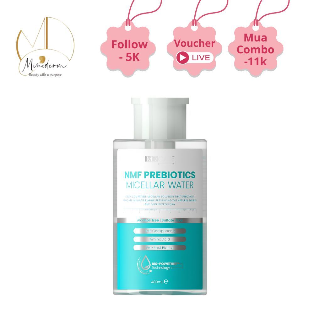Nước Tẩy Trang NMF MD CARE Prebiotics Micellar Water làm sạch, không làm khô căng da