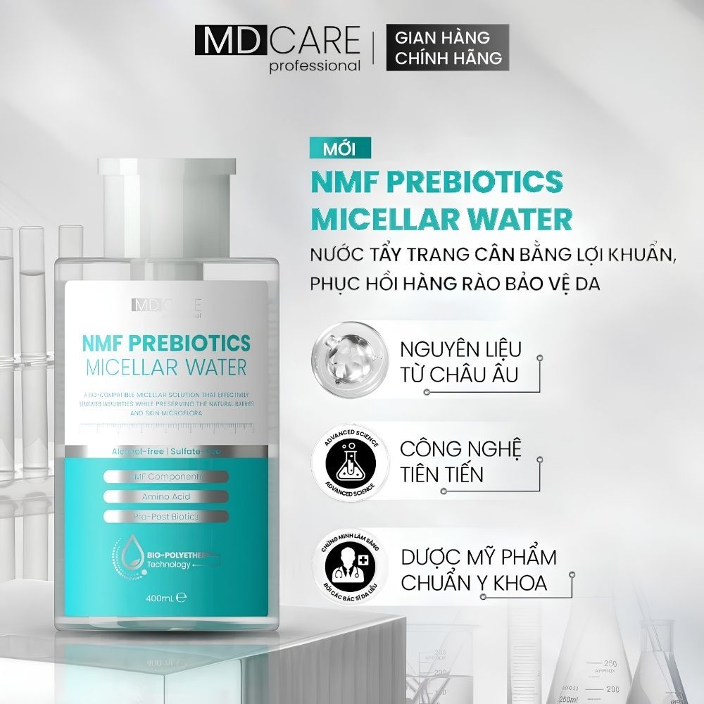 Ảnh 3 của Nước Tẩy Trang NMF MD CARE Prebiotics Micellar Water làm sạch, không làm khô căng da