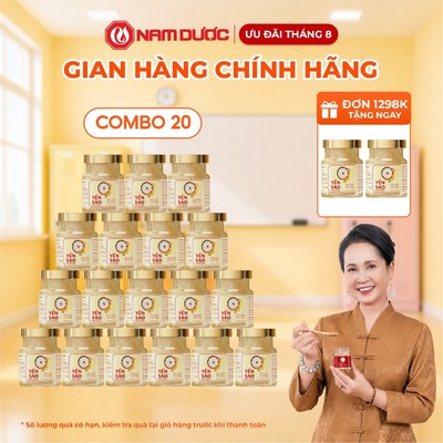 [COMBO 20 hộp, 30 hộp] Yến sào Nam Dược lọ 70ml tổ yến chưng hồng sâm và đông trùng hạ thảo