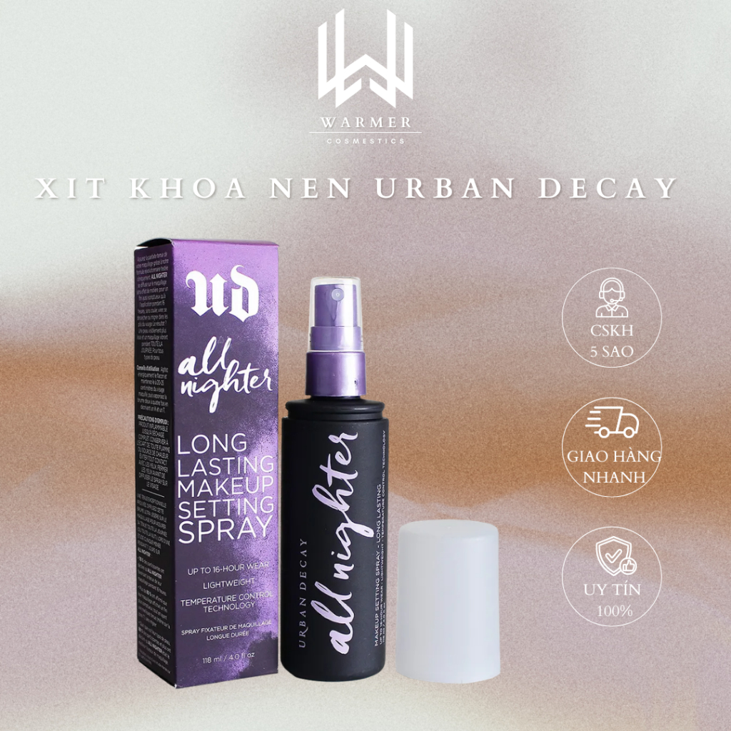 Xịt khóa Urban decay 118ml Xịt khoá nền makeup Urban Decay All Night Cố Định,Khoá Trang Điểm,không t