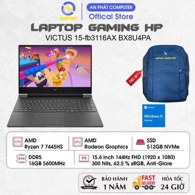 Laptop HP VICTUS 15-fa2731TX, Core i5-13420H, RTX 3050 6GB, 16GB RAM, 512GB SSD, 15.6 FHD 144Hz, Win11