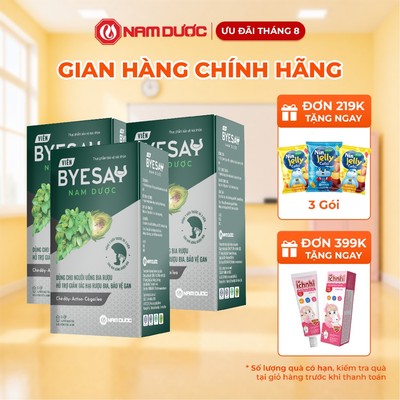 Combo 3 hộp Viên Byesay Nam Dược - TPBVSK Hỗ Trợ Bảo Vệ Gan, Giảm Tác Hại Của Rượu Bia Đến Gan - 5 Hộp x 6 Viên
