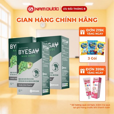 Combo 3 hộp Dung Dịch Byesay Nam Dược - TPBVSK Hỗ Trợ Bảo Vệ Gan, Giảm Tác Hại Của Rượu Bia Đến Gan -  Hộp 6 Túi x 60m