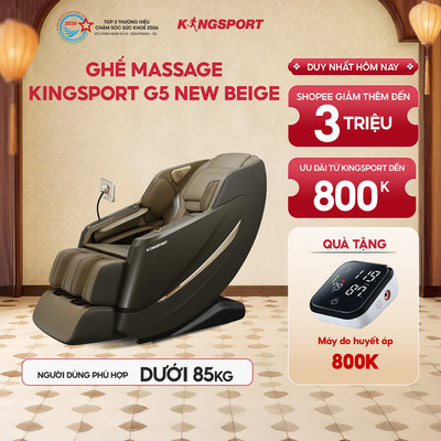 Ghế Massage KINGSPORT Standard G5 New Công Nghệ Rung Sóng Âm Kingsonic, 8 Bài Massage Lifestyle