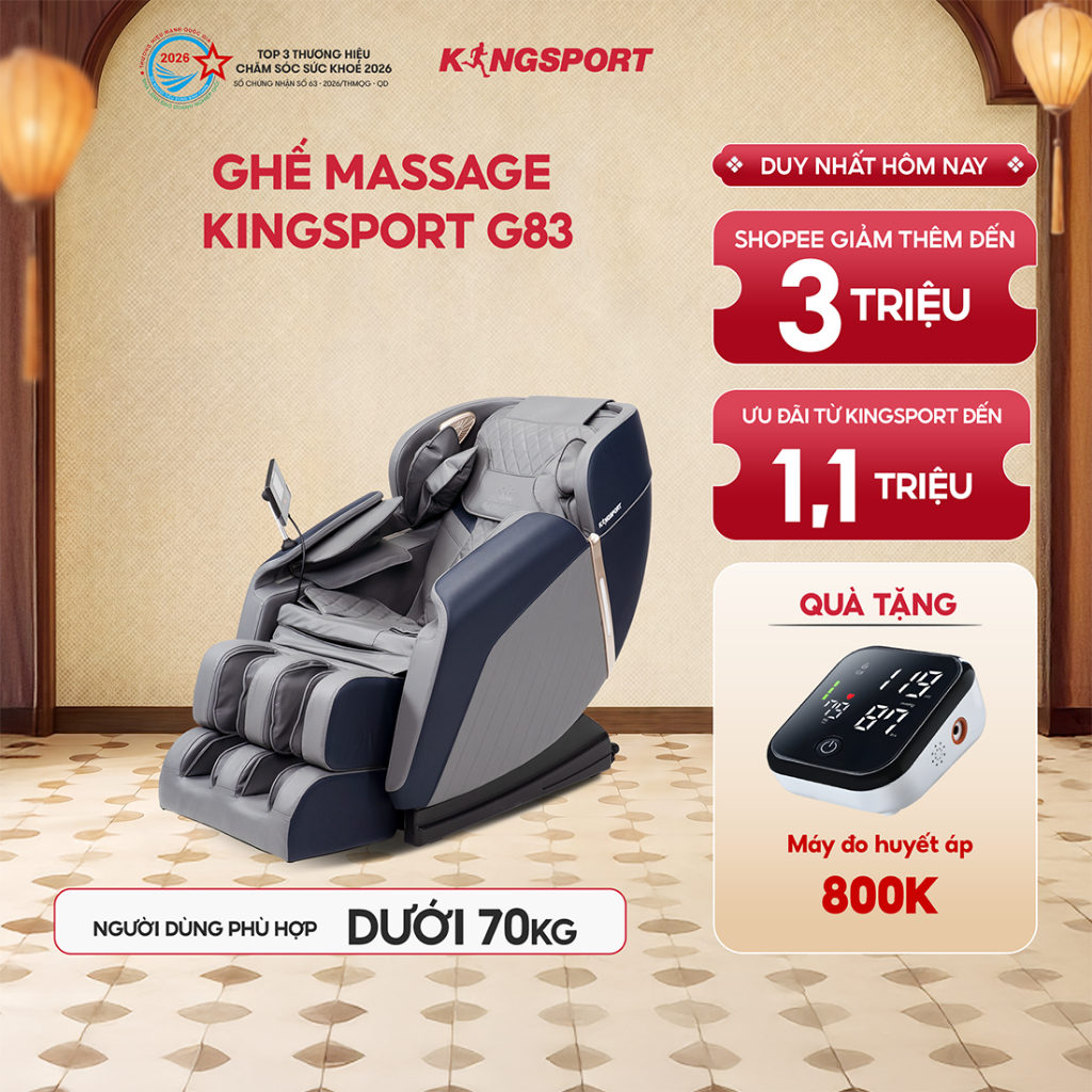 Ghế Massage KINGSPORT G83 Công Nghệ Làm Ấm Warmtech, 5 Bài Massage Chuyên Nghiệp.