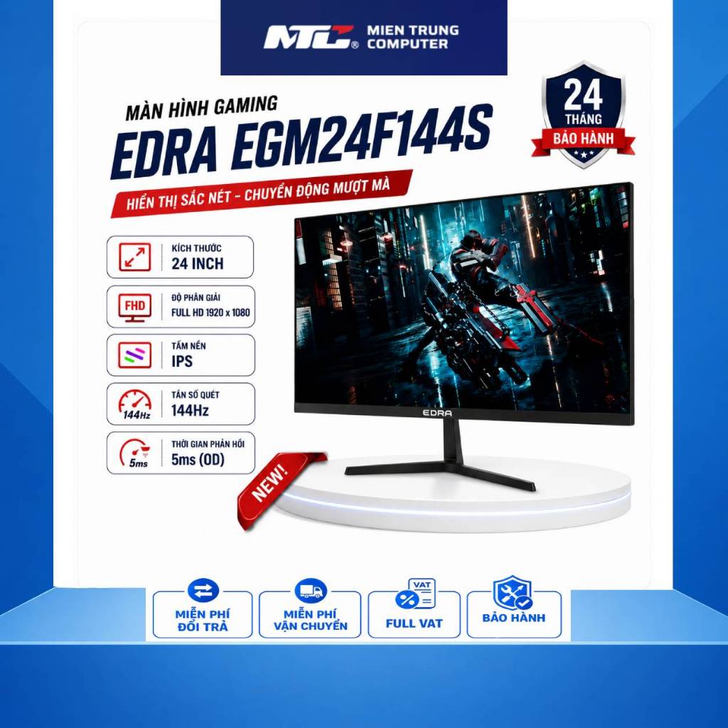 Màn hình gaming EDRA EGM24F144S 24 inch FullHD 144Hz (Hàng Chính Hãng)