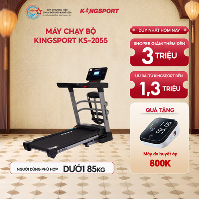 Máy Chạy Bộ KINGSPORT KS-2055 Đa Năng 12 Chương Trình Luyện Tập, Tải Trọng 130kg