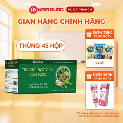 COMBO(45 hộp, 20 hộp) Trà giải độc gan Nam Dược (hộp 20gói x1,5g) mát gan,giải độc,bảo vệ tế bào gan
