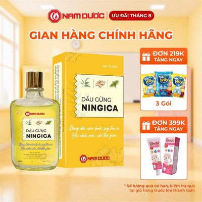 Dầu Gừng Ningica Nam Dược - Giúp Làm Ấm Da Cơ Thể, Tránh Nhiễm Lạnh - Lọ 20ml