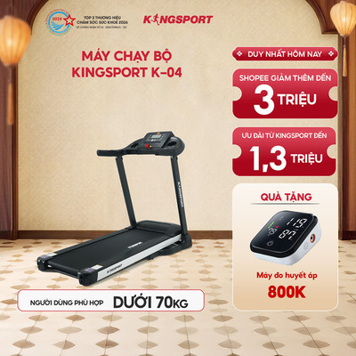 CHỈ GIAO MIỀN BẮC | Máy chạy bộ KINGSPORT Plus K-04 Đơn năng Tốc Độ Tối Đa 14Km/H, Kết Nối Bluetooth
