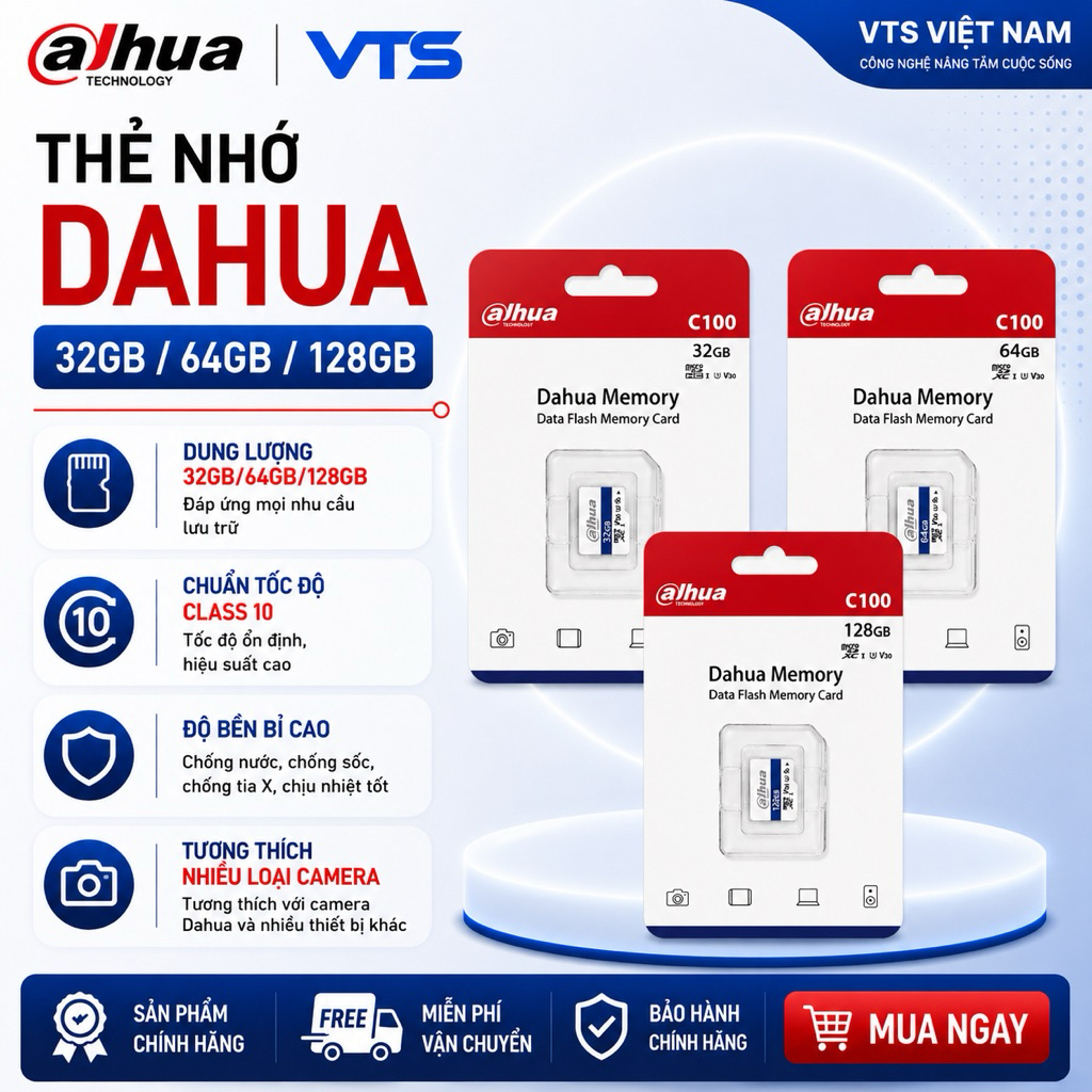 Thẻ Nhớ Micro SD DAHUA 32GB/64GB/128GB Hàng Chính Hãng, Tốc Độ Cao, Chuyên Dùng Cho Camera