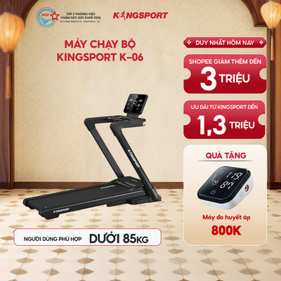 Chạy Bộ KINGSPORT Legend K-06 Đơn Năng Màn Hình LED, Thảm Chạy Kim Cương Chống Trượt