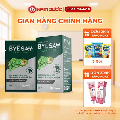 Dung Dịch Byesay Nam Dược - TPBVSK Hỗ Trợ Bảo Vệ Gan, Giảm Tác Hại Của Rượu Bia Đến Gan -  Hộp 6 Túi x 60ml