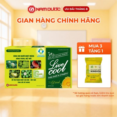 Bột Sủi Thanh Nhiệt Livecool Hương Dưa Gang – TPBVSK Hỗ Trợ Giảm Nhiệt Miệng, Nóng Trong, Mệt Mỏi – 10 Gói x 7g